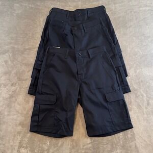 Red Kap PT66NVO Mens Navy Blue Cargo Work Shorts 32 x 12 Lot of 3 NWT